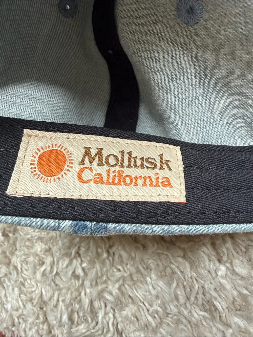 Mollusk Embroidered Strawberry and Denim Cap